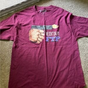 FTP Maroon Graphic Tee with Handgun Print